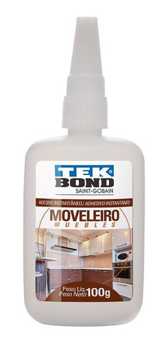 Imagem 2 de 2 de Cola Instantânea Moveleiro Tekbond 793 100g 4 Unidades