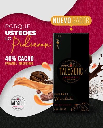 Chocolate Con Leche Y Trozos De Cafe Y Caramelo Crunchy