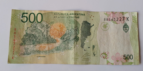 Billete De 500 Pesos Tirada Corta Serie K Firmas Pesce Massa