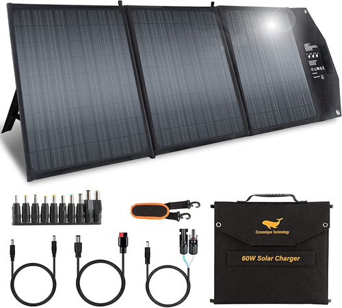 Panel Solar Portatil 60w Soporte Ajustable Plegable Generado