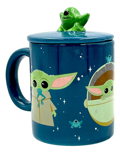 Taza Con Tapa 3d Tarro De Cerámica Colección Yoda Jack