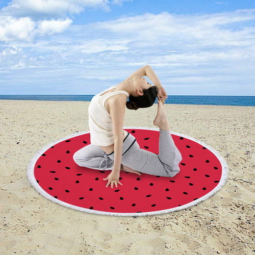 Toalla De Playa J Redonda Gruesa De Microfibra Grande Con Fl