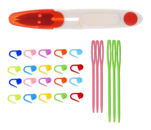 Imagen 2 de 7 de Set De 4 Crochet Jumbo Grueso 12 A 20mm + Accesorios (31pcs)