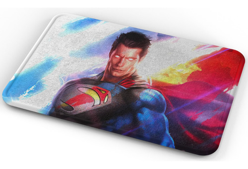 Tapete Dc Comic Superman Ojos Laser Baño Lavable 40x60cm