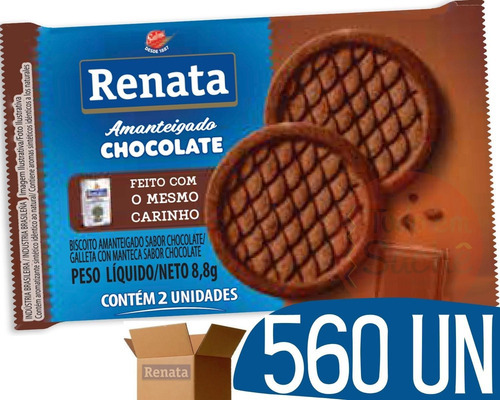 Biscoito Amanteigado Chocolate Sache Renata Atacado 560 Und