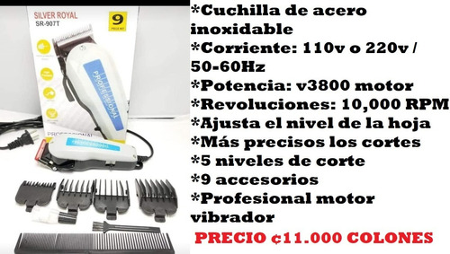 Maquina Peluquería Profesional Silver Royal Sr-907t