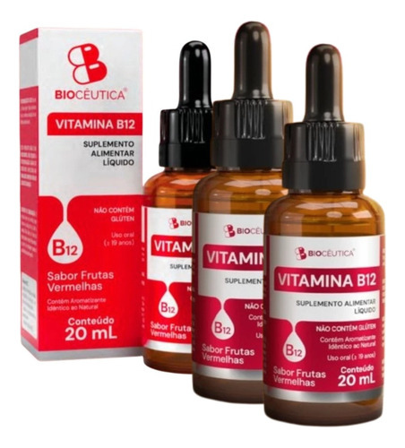 Kit 3 Pague2leve3 B12 Metilcobalamina Alta Absorção Sabor Frutas Vermelhas