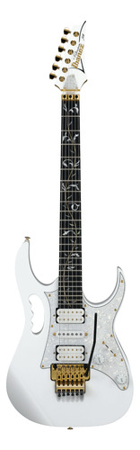 Guitarra elétrica Ibanez PIA/JEM/UV JEM7VP de  amieiro branca com diapasão de ébano