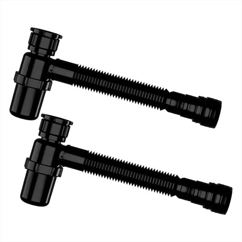 Sifão Sanfonado Universal Preto Com Copo 49 Cm Astra Kit 2