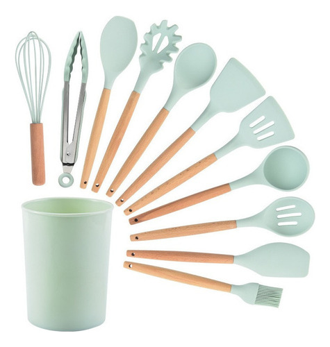 A Kit De Utensilios De Cocina Portavasos De Silicona Cuchara