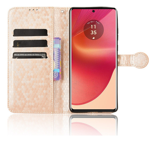 Funda Para Moto Edge 50 Fusion Textura De Lunares