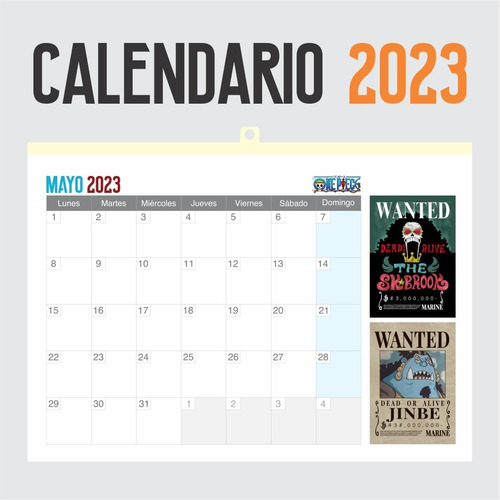Imagen 4 de 6 de Calendario 2023 Anime Wanted One Piece - Animeras