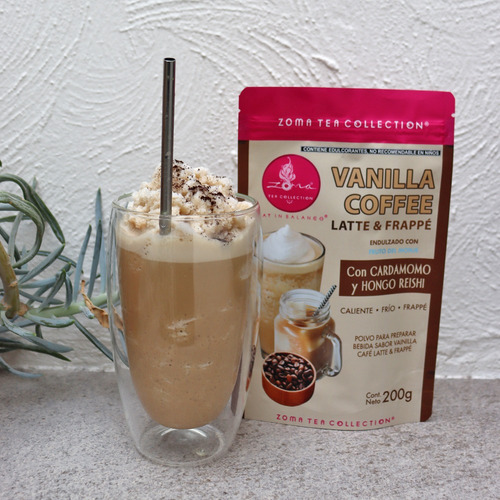 Café Soluble Zoma Tea Vanilla Coffee Latte & Frappe Con fruto del monje Zoma Tea Collection 200g