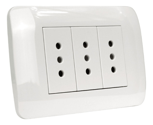 Tomacorriente Triple  10a 250v Blanco - Lexo