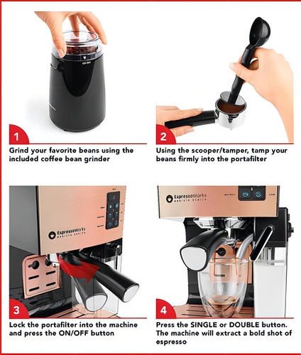 Máquina De Café Expreso, Latte Y Capuchino, 10 Piezas Todo E