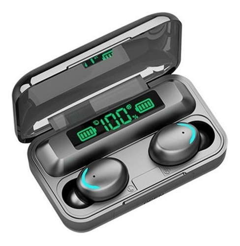 Cargador portátil para auriculares táctiles Bluetooth 5.0 F9-5, color negro