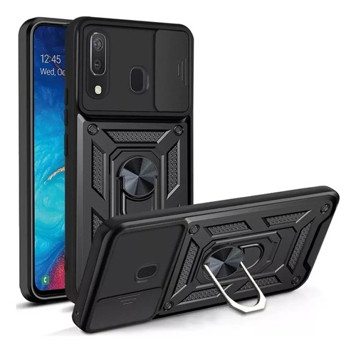 Funda Case Para Samsung A50 Holder Protector Camara Negro