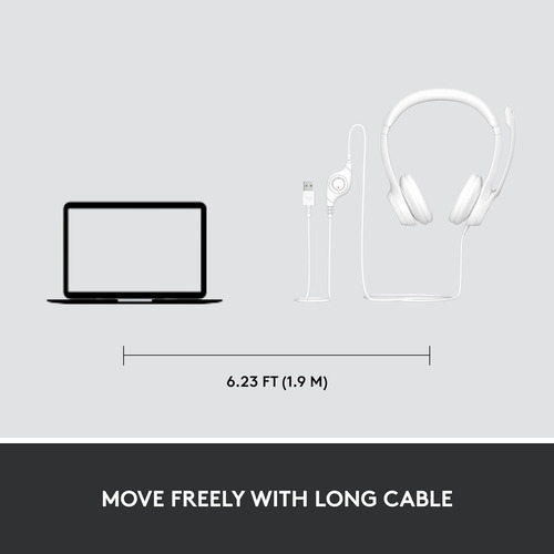 Logitech H390 Wired Headset For Pc/laptop, Auriculares Es...