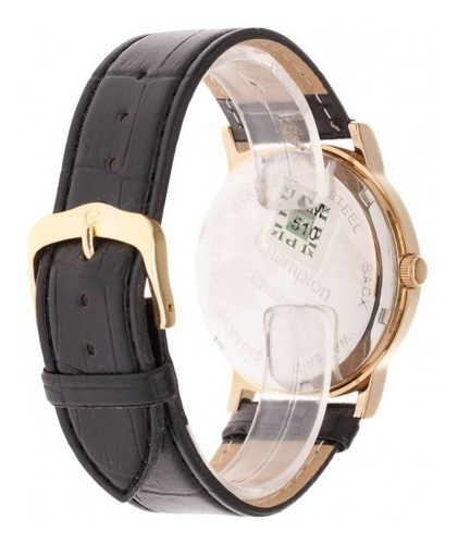 Relógio Masculino Dourado Champion Pulseira Couro Original