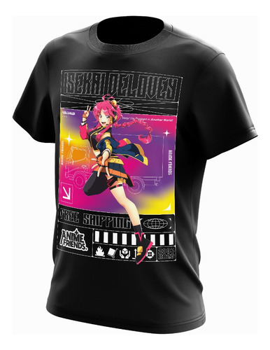 Camiseta Anime Friends Isekai Delivery Preta