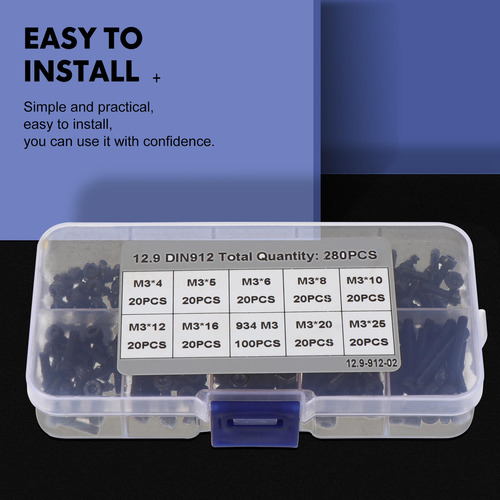 1 Caja/280 Piezas, Práctico Kit De Tornillos Y Tuercas Para