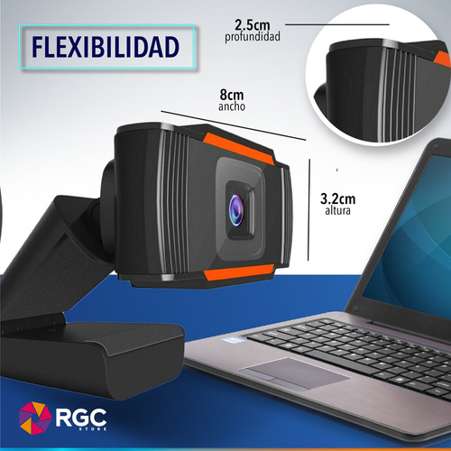 Imagen 2 de 10 de Webcam Camara Web Usb 1080p Full Hd Skype Zoom Streaming