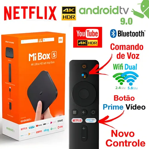 Xiaomi Mi Box S MDZ-22-AB 1ª geração 4K 8GB Preto 2GB RAM com