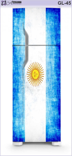 Imagem 3 de 4 de Adesivo Envelopar Geladeira Bandeira Argentina Grunge Novo!