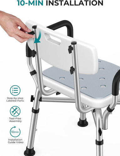Silla De Ducha Vfauosit Para Ancianos Y Discapacitados 550 L
