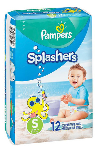 Fralda Pampers Splashers Praia E Piscina - Tam P - 12 Tiras