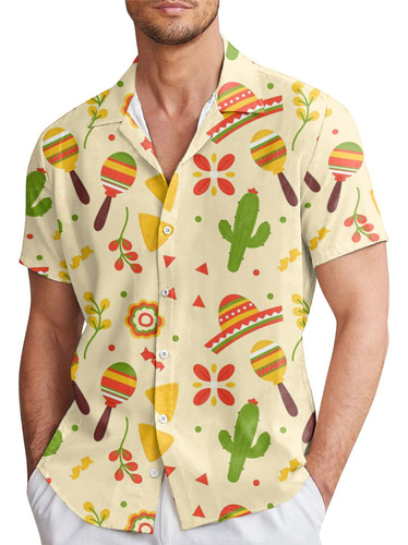 Camisa De Estilo Mexicano De Primavera Y Verano, Camisas Cas