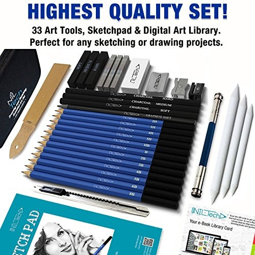 Lápices De Dibujo Materiales De Arte - 35 Establecen Herra