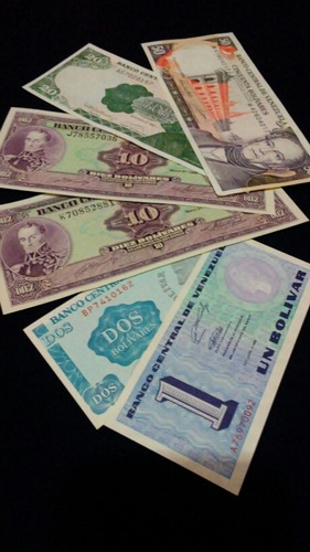Set De 6 Billetes Venezolanos Antiguos. Sin Circular