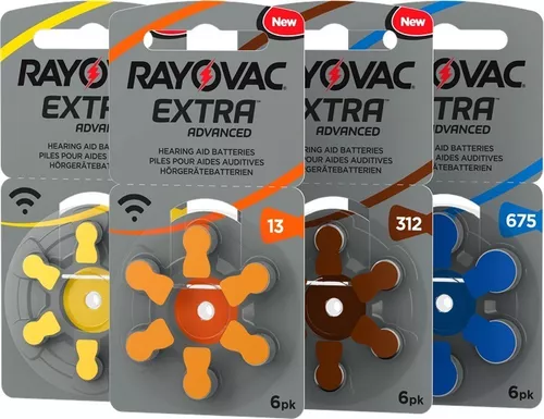 6 pilas Rayovac Extra marrones para audífonos (312) - Audio [Packs]