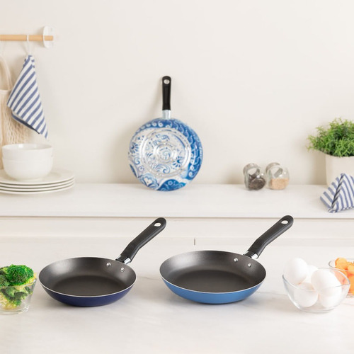 Set De 3 Sartenes Con Antiadherente Ekco Photo Blue