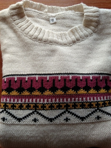 Sweater Lana Beige Con Arabescos