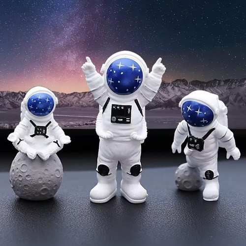 3 Adornos De Escritorio De Astronauta De Resina,