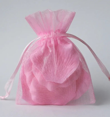 Saco Saquinho De Organza Para Lembrancinhas 9x12 Rosa 100 Un