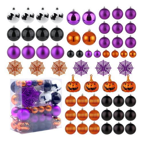Conjunto De 61 Adornos Inastillables De Halloween Para Árbol