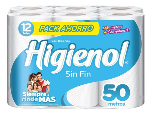 Papel Higienol 50 Metros X 12