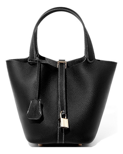 2024 Bolso De Mujer Portátil Cuero Genuino Bolso Tipo Cubo