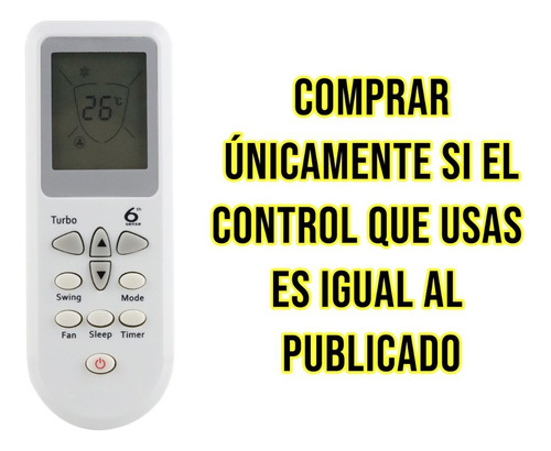 Control Para Minisplit Whirlpool Aire Acondicionado