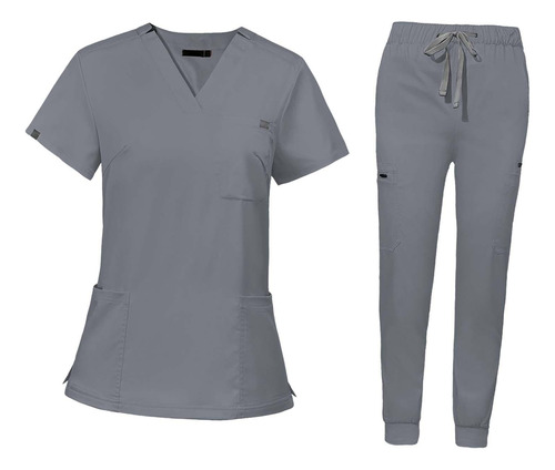 2 Uniformes De Enfermería Scrub Set Enfermera Pantalones