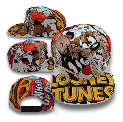 Gorra Fragmentada Looney Tunes, Clásica Bordada. Taz Bugs Lu