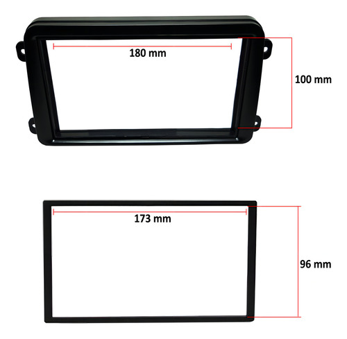 Moldura Painel Central 2 Din Dvd Gol G7 Jetta Amarok Fusca Tiguan Preto Expex Epx 249