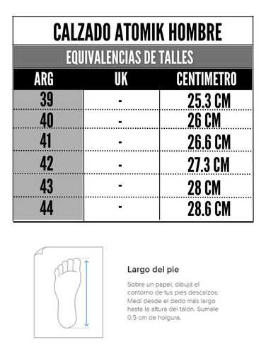 Zapatilla Atomik Footwear Hombre 2521131395742yg/ver