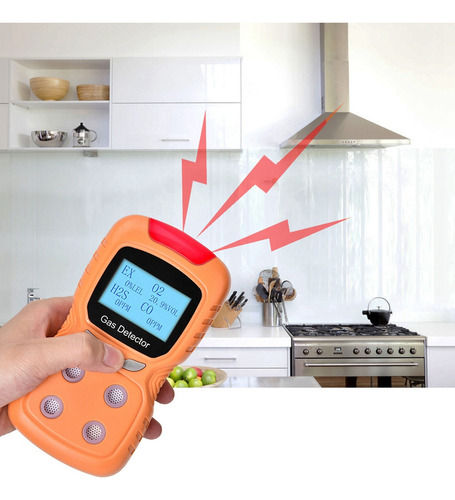 Co/h2s/o2/e Detector De Alarma De Seguridad Multigas Por Voz