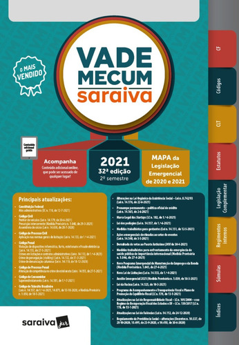 Livro Vade Mecum Saraiva - Tradicional - 31ª Edição 2021
