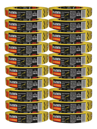 Fita Automotiva Crepe Amarela 18mm X 40m 3m Kit 20 Rolos