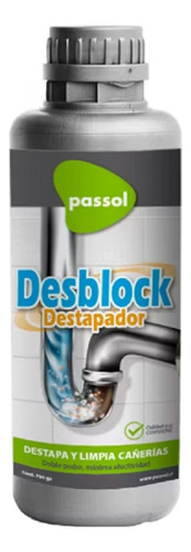 Destapador Cañerias 700gr Desblock Passol